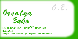 orsolya bako business card